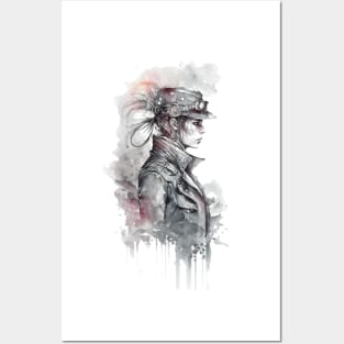 Steampunk Water Colour Woman - V1.05 Posters and Art